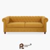 Sofa Chesterfield 3 Dudukan Warna Mustard Gold