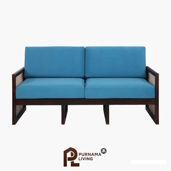 Sofa 2 Dudukan Warna Biru Cyan Gaya Mid Century Modern Lakeshore