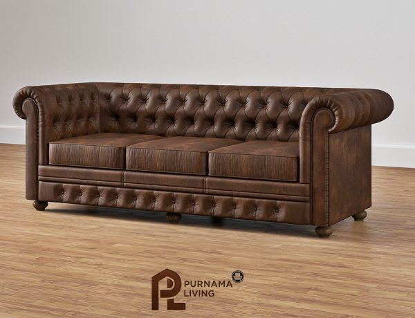 0429902_farnham-3-seater-brown-leather-chesterfield-sofa Sofa 3 Dudukan Chesterfield Farnham