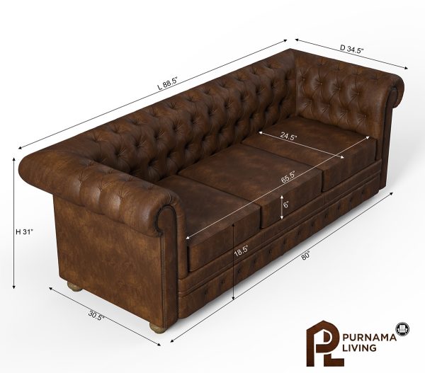0429908_farnham-3-seater-brown-leather-chesterfield-sofa Sofa 3 Dudukan Chesterfield Farnham