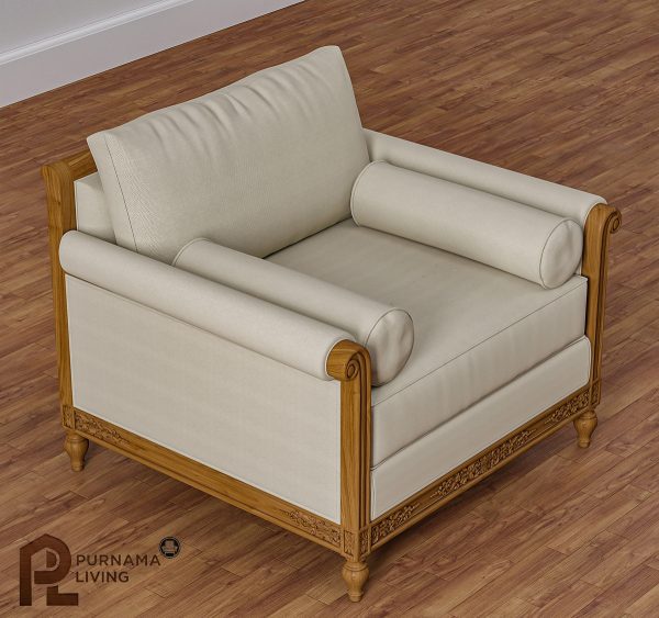 Sofa Klasik Satu Dudukan Ukiran Gaya Junction