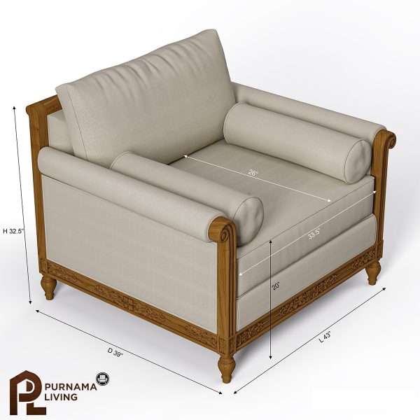 Sofa Klasik Satu Dudukan Ukiran Gaya Junction