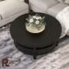 Meja Kopi Bundar Modern Hitam Model Toledo