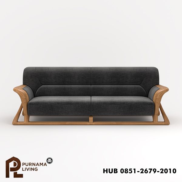 Sofa 3 Dudukan Gaya Skandinavia Pertengahan Abad