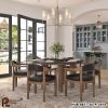 Set Meja Makan Bundar Modern Flint 6 Orang