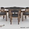 Set Meja Makan Bundar Modern Flint 6 Orang