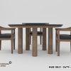 Set Meja Makan Bundar Modern Flint 6 Orang