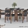 Set Meja Makan Bundar Modern Flint 6 Orang