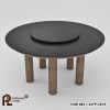 Set Meja Makan Bundar Modern Flint 6 Orang