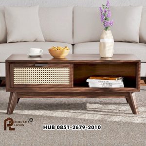 Ailia Meja Tamu Retro Rotan Minimalis