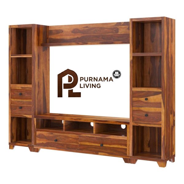 0400177_traver-rosewood-wall-unit-tv-console-entertainment-center Rak Dinding Traver Rosewood, Konsol TV, Pusat Hiburan
