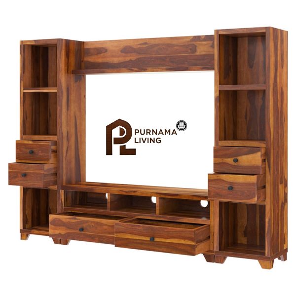 0400179_traver-rosewood-wall-unit-tv-console-entertainment-center Rak Dinding Traver Rosewood, Konsol TV, Pusat Hiburan