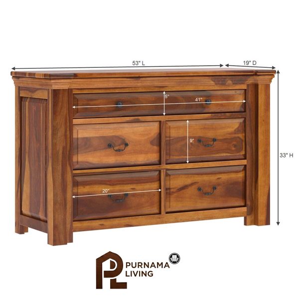 0400760_simply-tudor-rustic-solid-wood-bedroom-dresser-with-5-drawers Lemari Pakaian Kamar Tidur Bergaya Rustic Simply Tudor