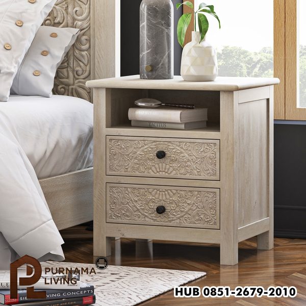 0401238_calistoga-weathered-handcarved-solid-wood-white-nightstand-with-drawer Nakas Putih Gaya Calistoga Ukiran Minimalis