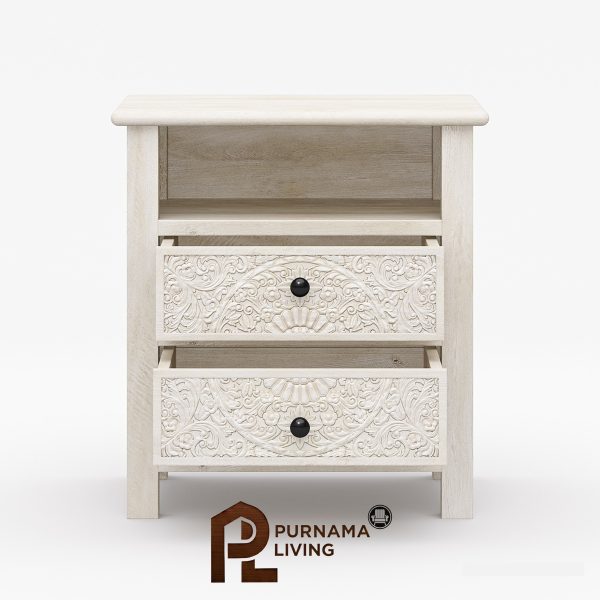 0401243_calistoga-weathered-handcarved-solid-wood-white-nightstand-with-drawer Nakas Putih Gaya Calistoga Ukiran Minimalis