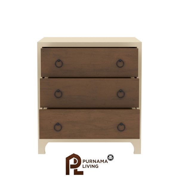 Nakas 3 Laci Dua Warna Effingham
