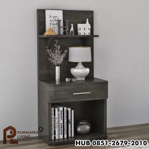 Meja Nakas/Rak Buku Abu-abu Gelap Modern Estherville