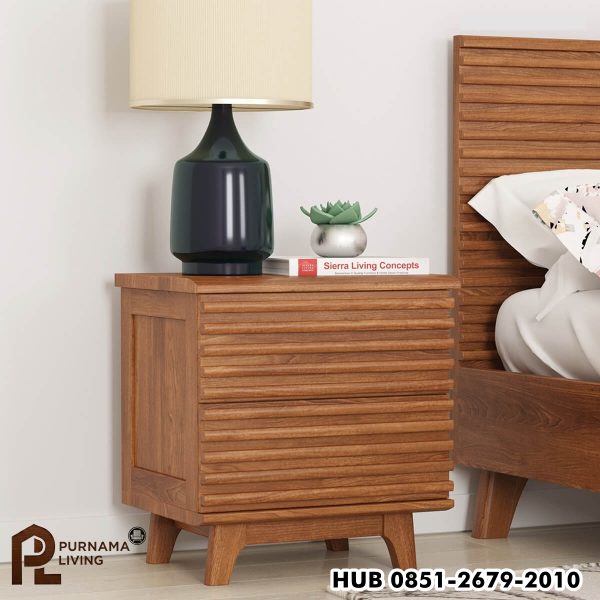 Nakas 2 Laci Model Hackney Gaya Mid-Century Modern