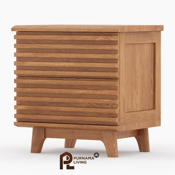 Nakas 2 Laci Model Hackney Gaya Mid-Century Modern