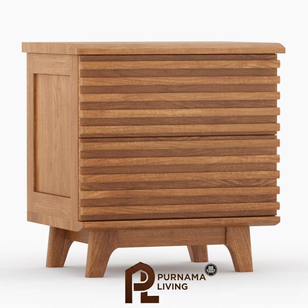 Nakas 2 Laci Model Hackney Gaya Mid-Century Modern