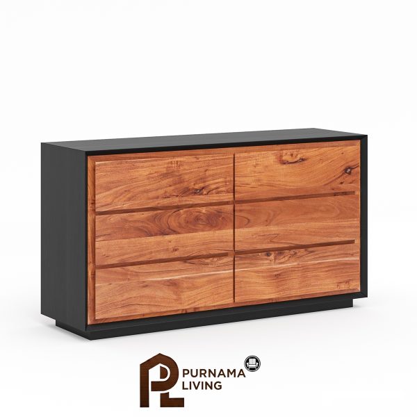 0416550_paradise-modern-rustic-solid-wood-6-drawer-dresser Lemari Laci Kayu Solid Modern Rustic Paradise