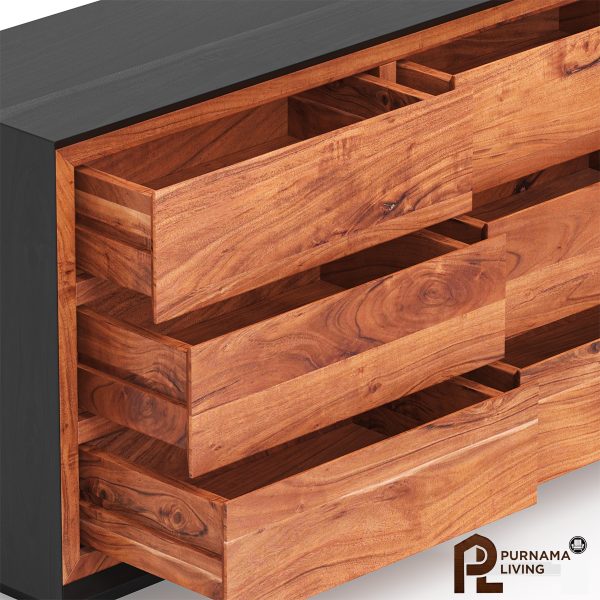 0416552_paradise-modern-rustic-solid-wood-6-drawer-dresser Lemari Laci Kayu Solid Modern Rustic Paradise