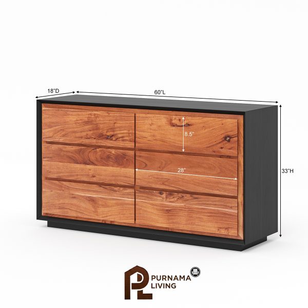 0416553_paradise-modern-rustic-solid-wood-6-drawer-dresser Lemari Laci Kayu Solid Modern Rustic Paradise