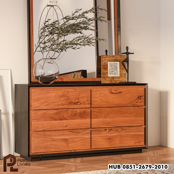 0416675_paradise-modern-rustic-solid-wood-6-drawer-dresser Lemari Laci Kayu Solid Modern Rustic Paradise