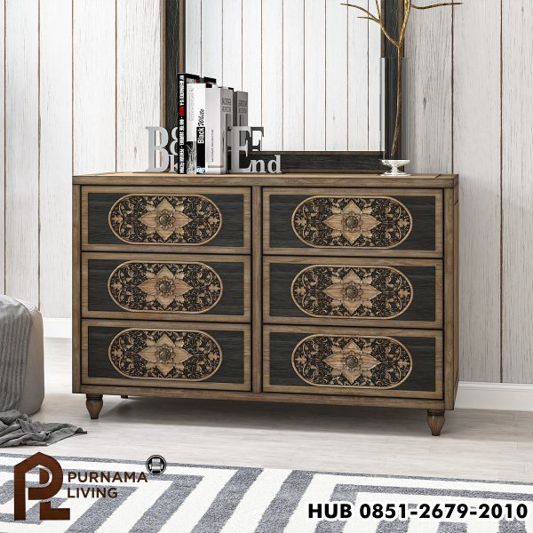 Lemari Pakaian Kamar Tidur Trevis Ukiran Tangan