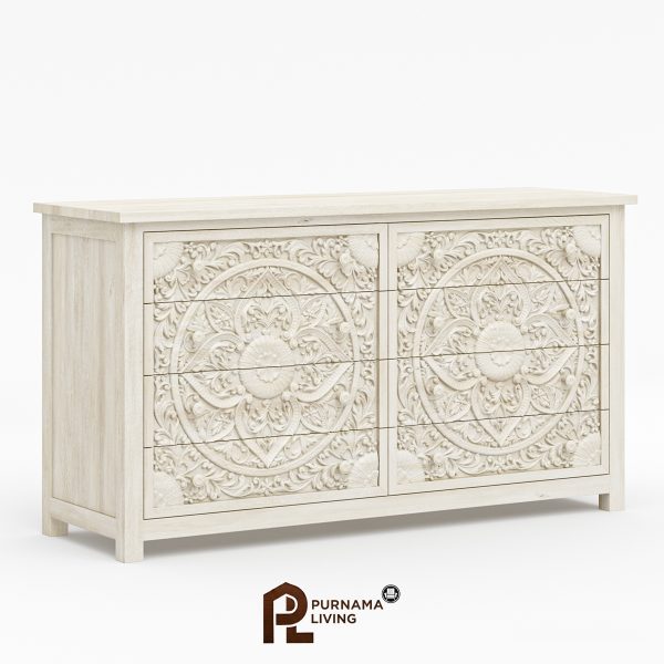 0420048_memphis-weathered-solid-mahogany-wood-bedroom-dresser-with-8-drawers Lemari Pakaian Kamar Tidur Memphis 8 Laci