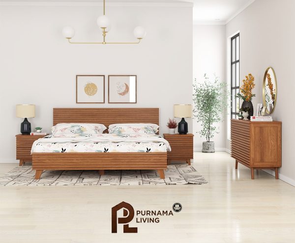 Nakas 2 Laci Model Hackney Gaya Mid-Century Modern