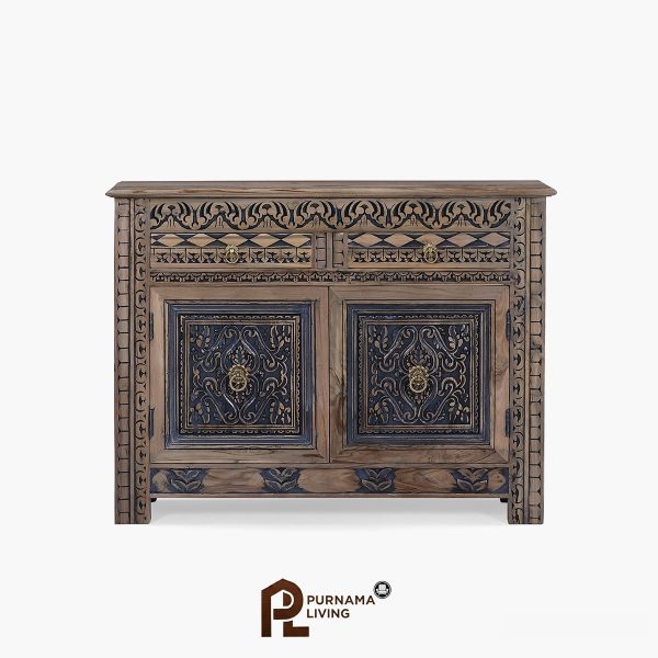 Lemari Kabinet Aksesori 2 Pintu Ukiran Berornamen Taber