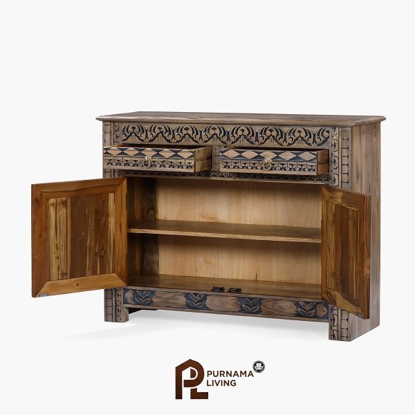 Lemari Kabinet Aksesori 2 Pintu Ukiran Berornamen Taber