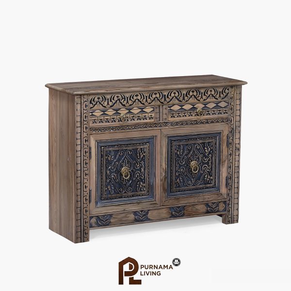 Lemari Kabinet Aksesori 2 Pintu Ukiran Berornamen Taber