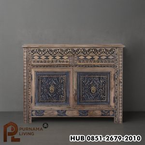 Lemari Kabinet Aksesori 2 Pintu Ukiran Berornamen Taber