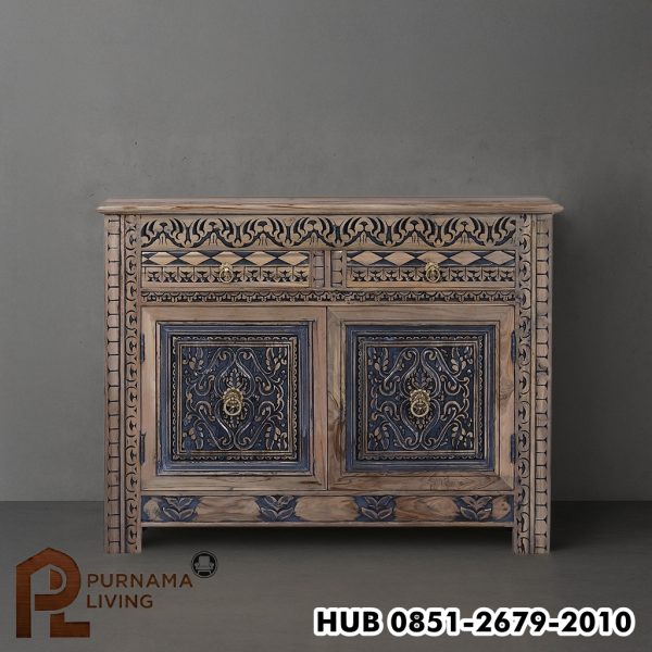 Lemari Kabinet Aksesori 2 Pintu Ukiran Berornamen Taber